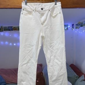 Eggshell White LL Bean Straight Leg White Jeans